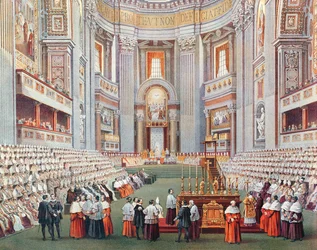 Ouverture du Premier Concile du Vatican le 8 décembre 1869, vers 1870