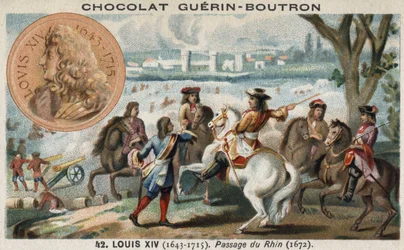 Le passage du Rhin (en Hollande) par Louis XIV au début de la guerre contre les Hollandais