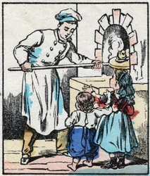 Le pâtissier. Gravure dans « La chanson des métiers ». Imagerie d