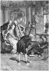 Le somnambule Victor et le Marquis de Puységur chez Madame de Montesson, illustration de Les Mystères de la Science par Louis Figuier (1819-94) 1886