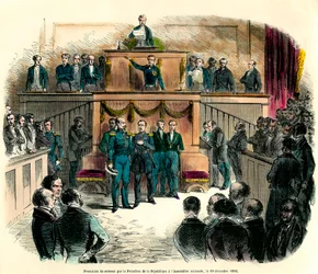 Le serment de Louis Napoléon III (Louis-Napoléon), officiellement proclamé président de la République, à l