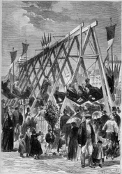 Les balançoires du village de Malakoff, dans la zone des fortifications. Paris