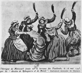 Théroigne de Méricourt fouettée par un groupe de femmes jacobines parisiennes, 16 mai 1793