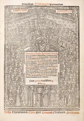 Page de titre montrant le Parlement de Toulouse, 1515
