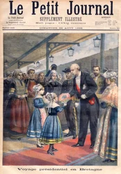 Page de titre représentant le voyage présidentiel de Félix Faure en Grande-Bretagne, illustration du supplément illustré du Le Petit Journal, 23 août