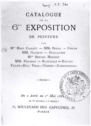 Page de titre du catalogue de la 6ème exposition impressionniste, 1881