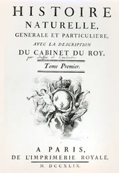 Page de titre de Histoire Naturelle, Générale et Particulière par Buffon, Paris, 1749