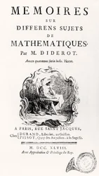 Page de titre de "Mémoires sur différents sujets de mathématiques", 1748