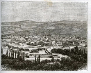 Tlemcen en Algérie au XIXe siècle - gravure dans "La France illustrée : géographie, histoire, administration statistique" par V.A. Malt-Brown. 1884