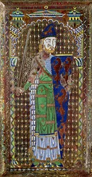 Plaque funéraire de Geoffroy Plantagenêt (1113-51) de la cathédrale Saint-Julien, Le Mans, c.1151-55