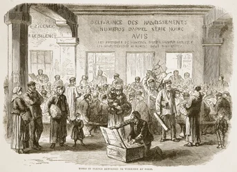 Outils en gage retournés aux ouvriers à Paris, illustration de l