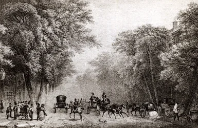 Circulation à Paris, France, au XIXe siècle, vers 1830