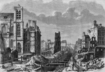 Transformations de Paris sous le Second Empire, Paris haussmannien : travaux de la montagne Sainte-Geneviève
