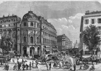 Transformations de Paris sous le Second Empire, Paris haussmannien : vue du boulevard des Italiens, à la hauteur de la Chaussée d