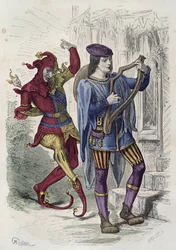 Musicien itinérant et bouffon de cour dansant