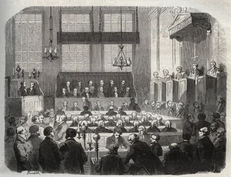 Procès de William Palmer, à la Cour criminelle centrale, mai 1856, pour empoisonnement de John Parsons Cook, à Rugeley