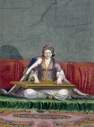 Jeune fille turque jouant d