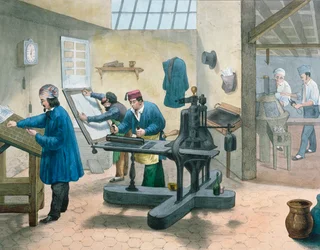 Typographes et compositeurs, vers 1860