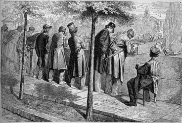 Un bouquiniste sur les quais à Paris