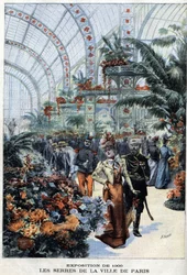 Exposition universelle de Paris en 1900 : les serres au Palais de l