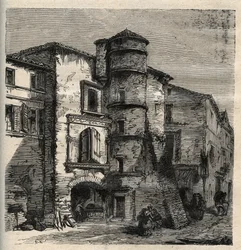 Uzès - le vieux château - Gard - France - gravure dans "PATRIE" - DESCRIPTION PICTURESQUE DE LA FRANCE EN 6 VOLUMES PAR LUCIEN HUARD - fin 19ème siècle