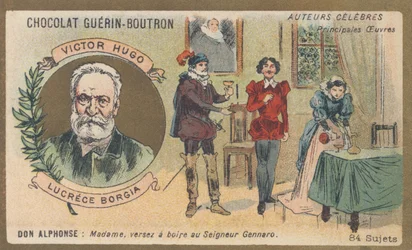 Victor Hugo (1802-1885), poète, dramaturge, écrivain et romancier français, auteur de « Lucrèce Borgia », drame en prose (1833)