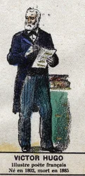 Victor Hugo (1802-1885), écrivain français. Dans « Galerie des rois et reines de France et personnages illustres de 1643 à 1895 » image d