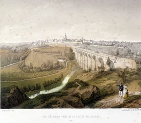 Vue de Dinan, le viaduc et la vallée des Noix