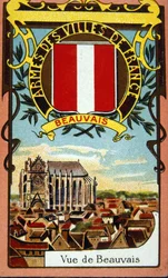 Vue de la ville française de Beauvais, vers 1900
