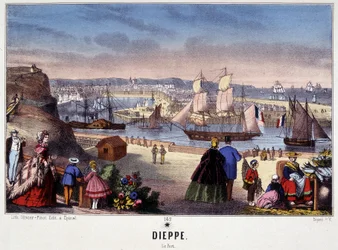 Vue du port de Dieppe, image d