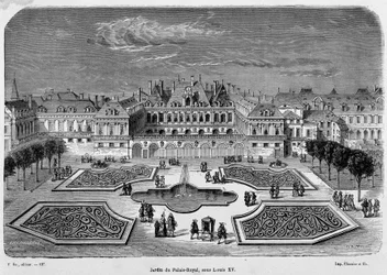 Vue du Parc du Palais Royal sous Louis XV