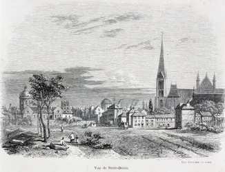 Vue de la ville de Saint Denis, début du 19ème siècle
