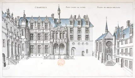 Vue de la cour et de la chapelle à Chantilly