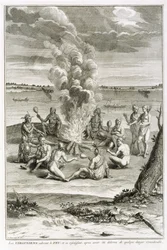 Les Virginiens adorant le feu et se réjouissant d