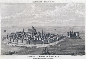 Vue de St Malo - Gravure par Thomas