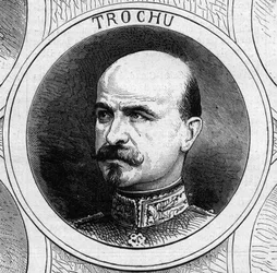 Guerre de 1870 - Gouvernement de la Défense nationale : portrait du général Louis Jules Trochu (1815-1896), président du gouvernement provisoire de 1870. Gravure dans « Le Monde Illustré » no 706 du 22 octobre