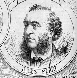 Guerre de 1870 - Gouvernement de la Défense nationale : portrait de Jules Ferry (1832-1893), membre du gouvernement provisoire de 1870. Gravure dans « Le Monde Illustré », n° 706 du 22 octobre