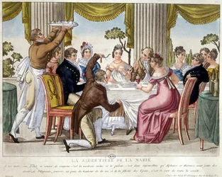 Repas de mariage, rituel de la jarretière