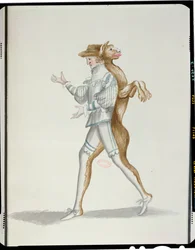 Costume de loup-garou pour le Ballet de la Nuit par Jean-Baptiste Lully (1632-87) dansé par Louis XIV, 23 février 1653