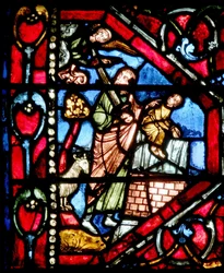 Fenêtre représentant Abraham sur le point de sacrifier Isaac