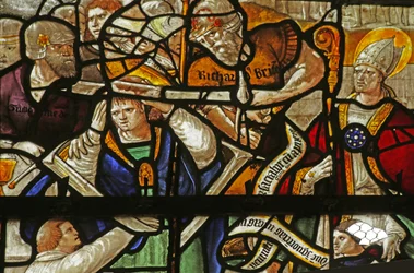Vitrail représentant saint Thomas Becket : meurtre, XVIe-XVIIe siècle