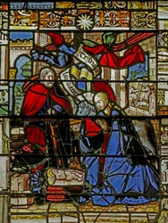 Vitrail représentant la Nativité