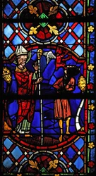 Fenêtre w08 représentant Saint Martin exorcise un démon