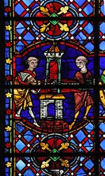Fenêtre w08 représentant les reliques de Saint Martin sont volées