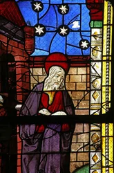 Fenêtre w0 représentant Joachim avec une de ses brebis