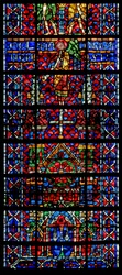 Fenêtre w106 représentant la cathédrale de Noyon
