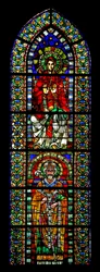 Fenêtre w109 représentant la Vierge Marie et Saint Martin