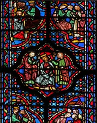 Vitrail w14 : le couronnement de David à Hébron, II Sam V 1-3