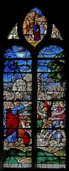 Vitrail w1 représentant la manne du ciel