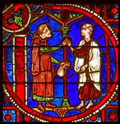 Fenêtre w1 représentant une scène de l